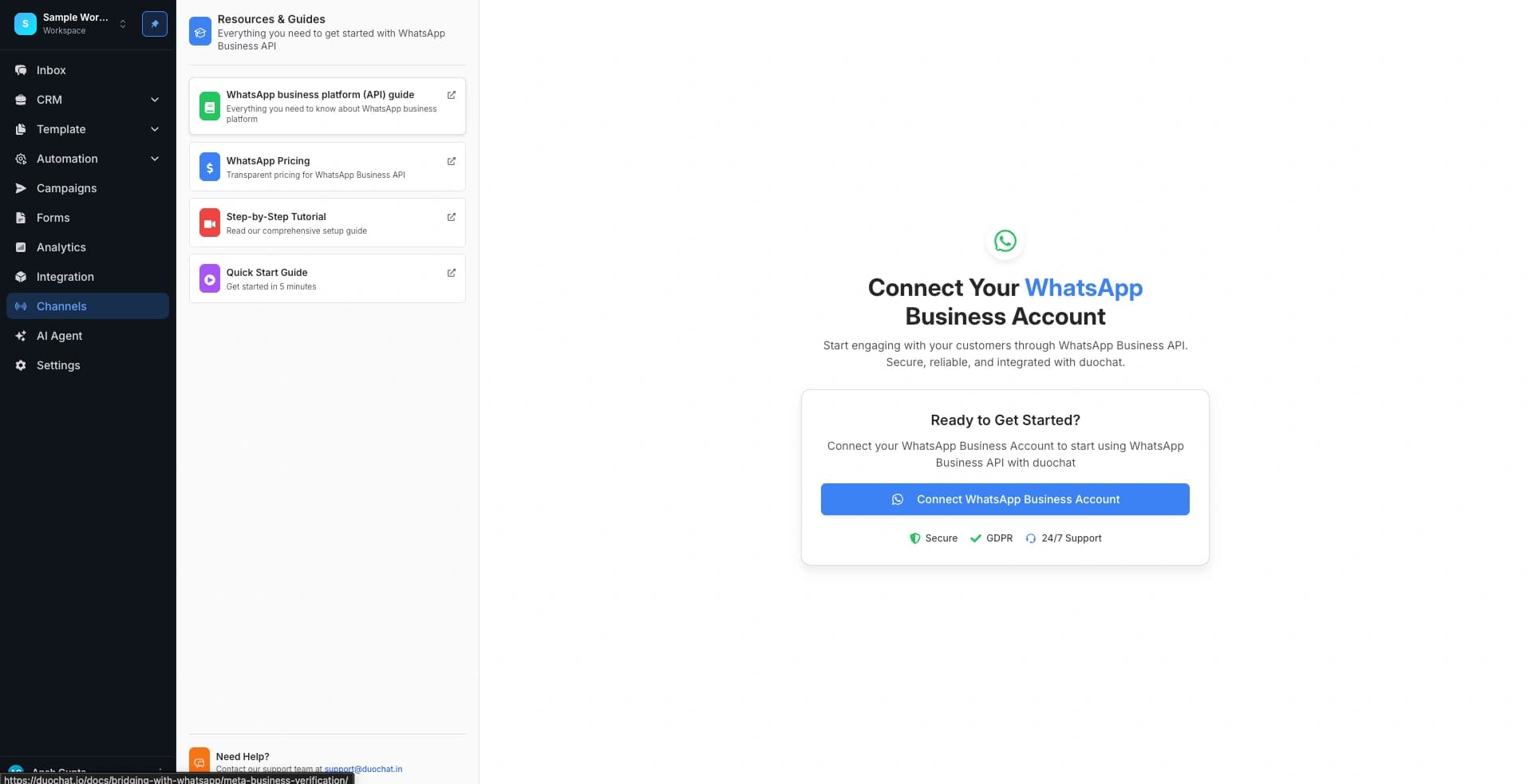Connect WhatsApp Channel and Apply for Blue Tick