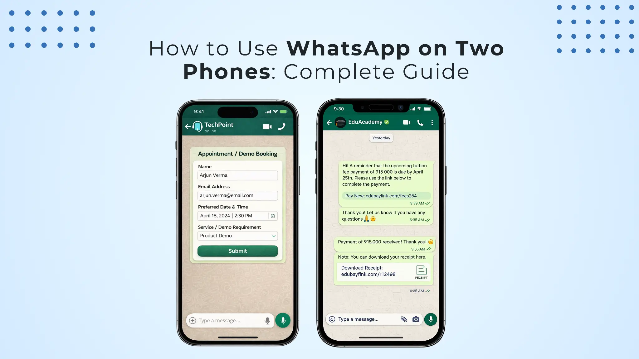how to use whatsApp on two phones
