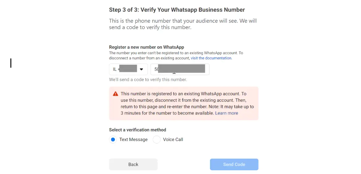 whatsapp business api number