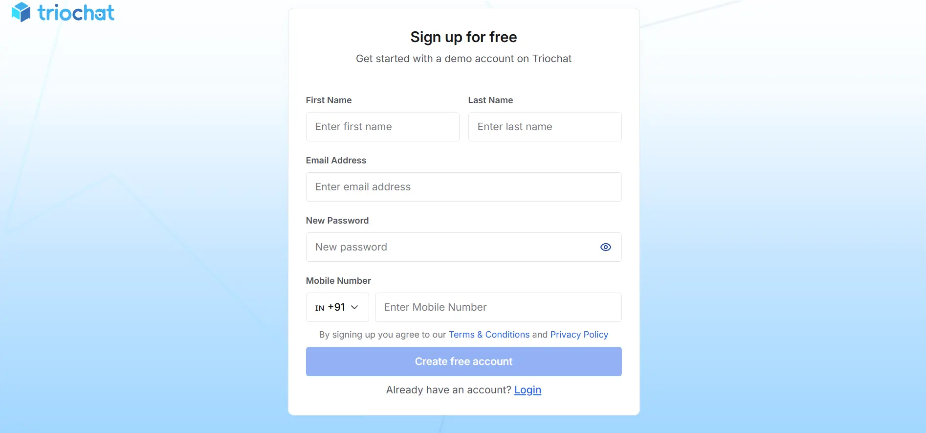 create your duochat.io account